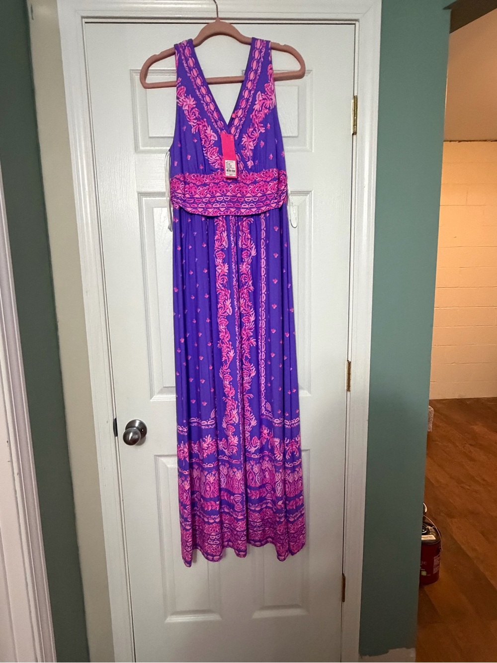Lilly Pulitzer Purple Maxi Dress with Pink Print